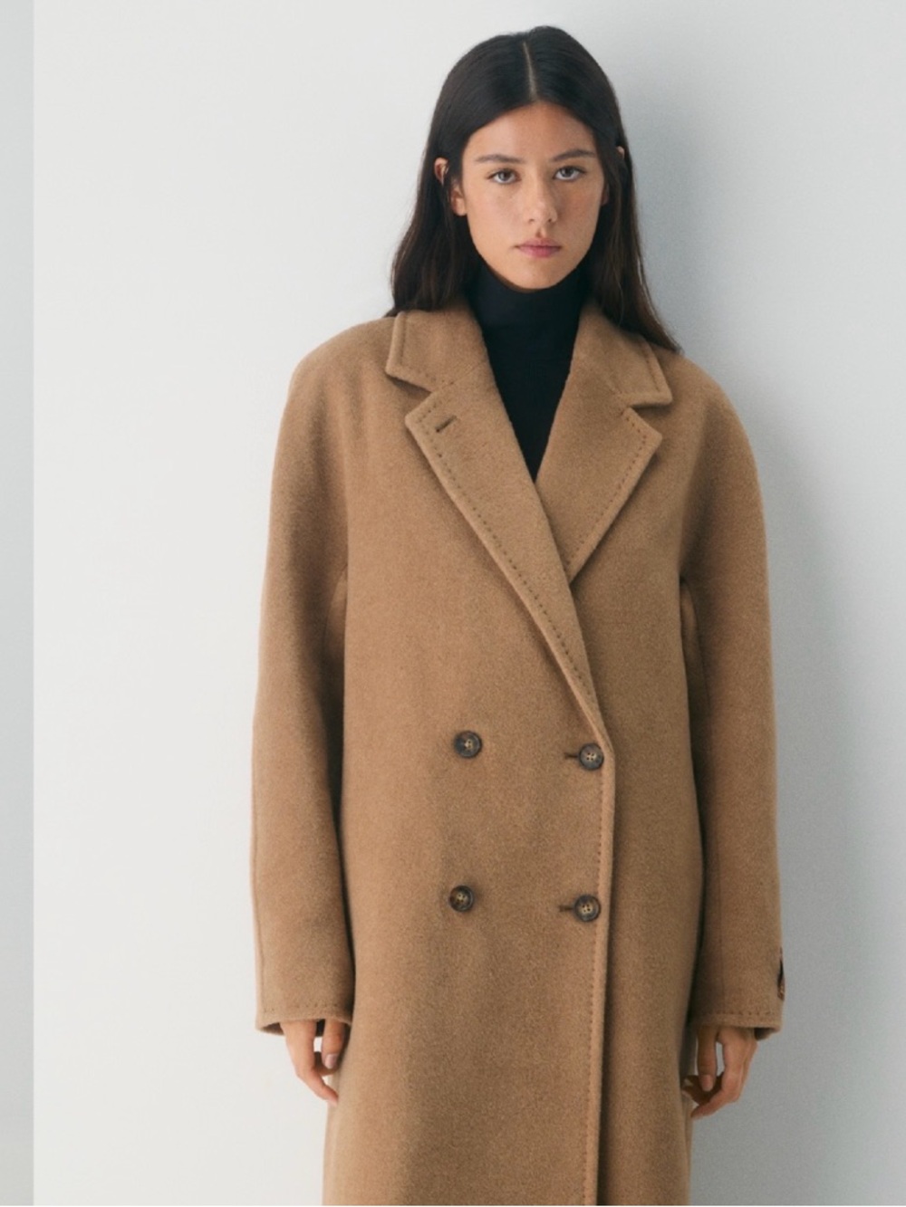 Babaton Camel Hair & Wool Coat